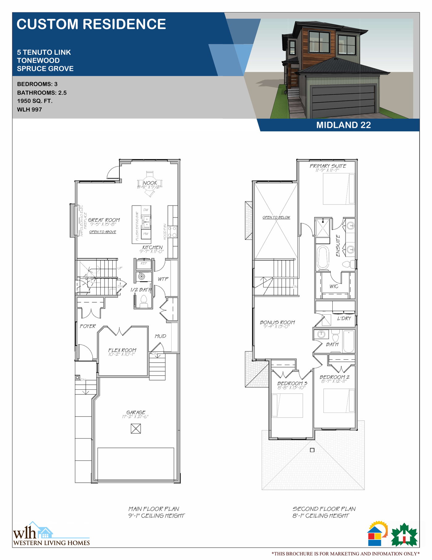 Midland 22 - ZLL floor plan and 3D elevation