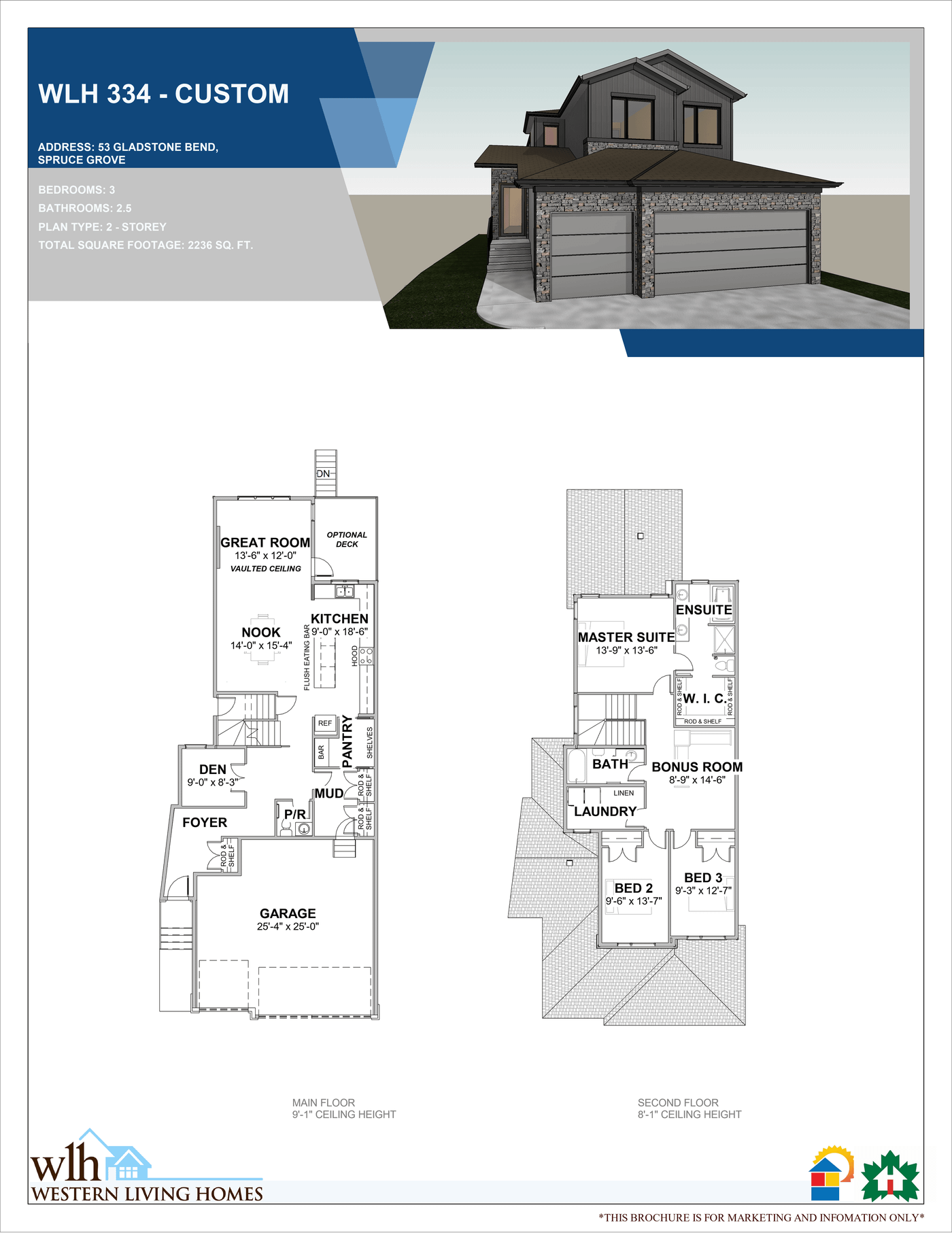 Aspen floor plan and 3D elevation