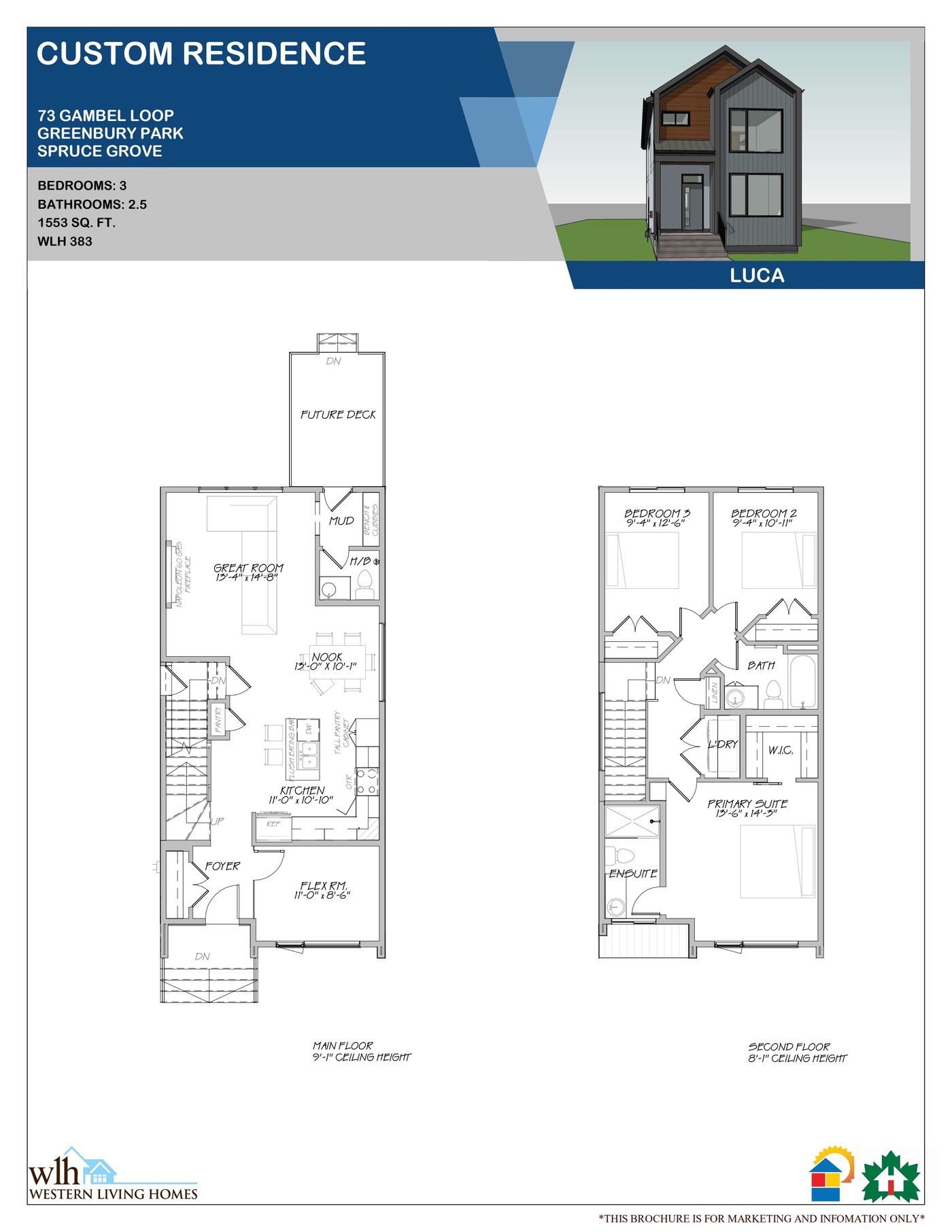 Luca floor plan and 3D elevation