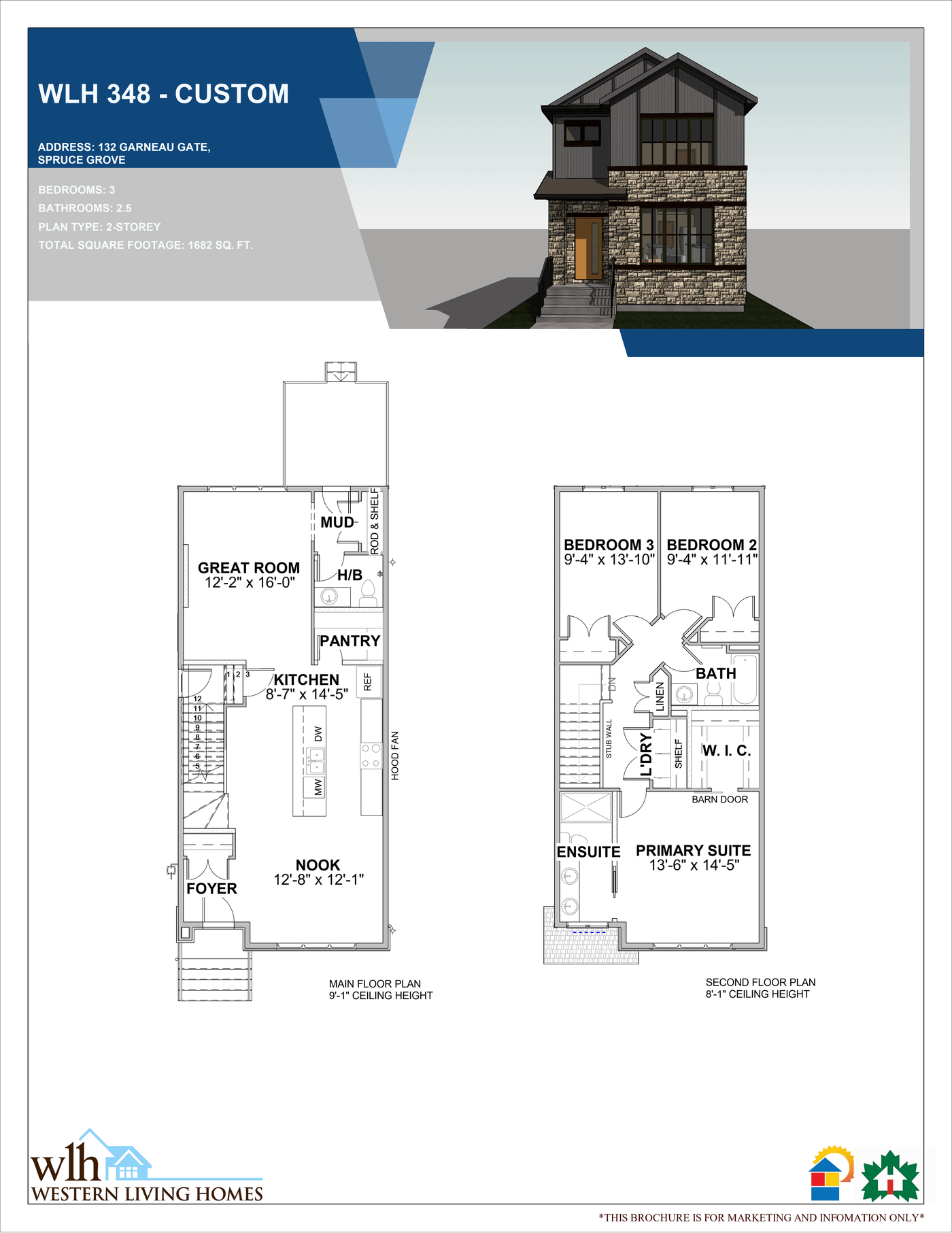 Abbey floor plan and 3D elevation