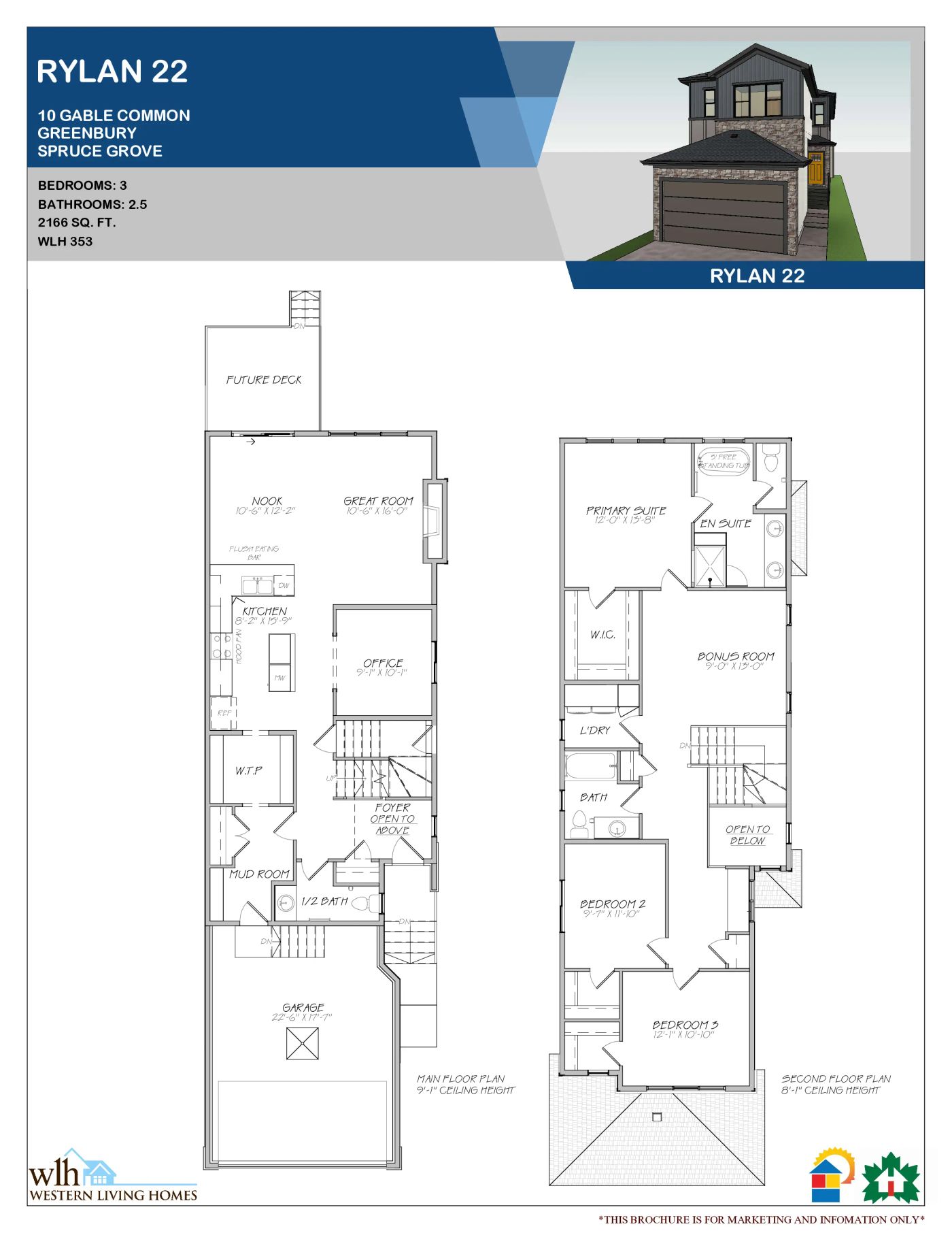 Rylan floor plan and 3D elevation